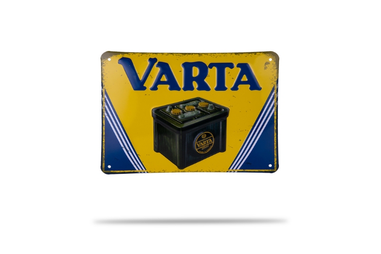 Bild von VARTA geprägtes Blechschild kl. 